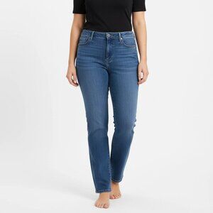 Lee Women's Blue Straight Leg Mid Rise Regular Fit Western Style Plus Size 20W